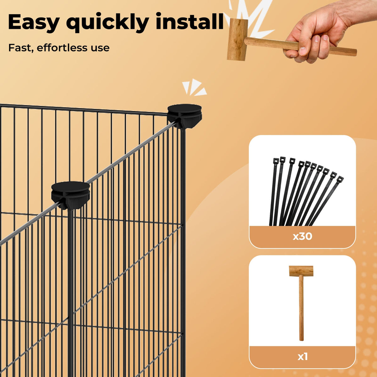 Pet DIY Playpen 16 Panels Guinea Pig Small Animals Cage Exercise Fence Mat