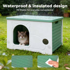 Outdoor Indoor Dogs Cats Kennel Plastic Puppy Pet House Weatherproof