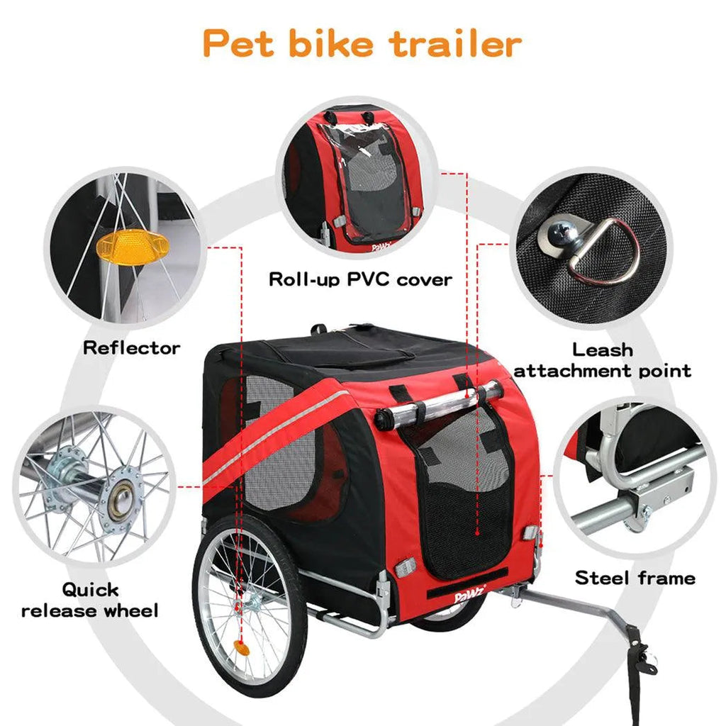Pet Trailer Bike Foldable Pet Trailer Outdoor Cycling With Sunroof