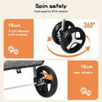 Pet Stroller 2-Tier Pram Dog Cat Carrier Foldable Large 4 Wheels Shopping