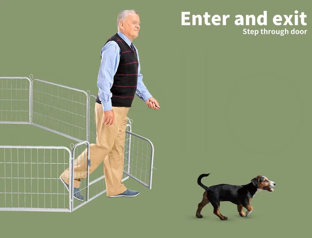 8 Panel Dog Playpen White