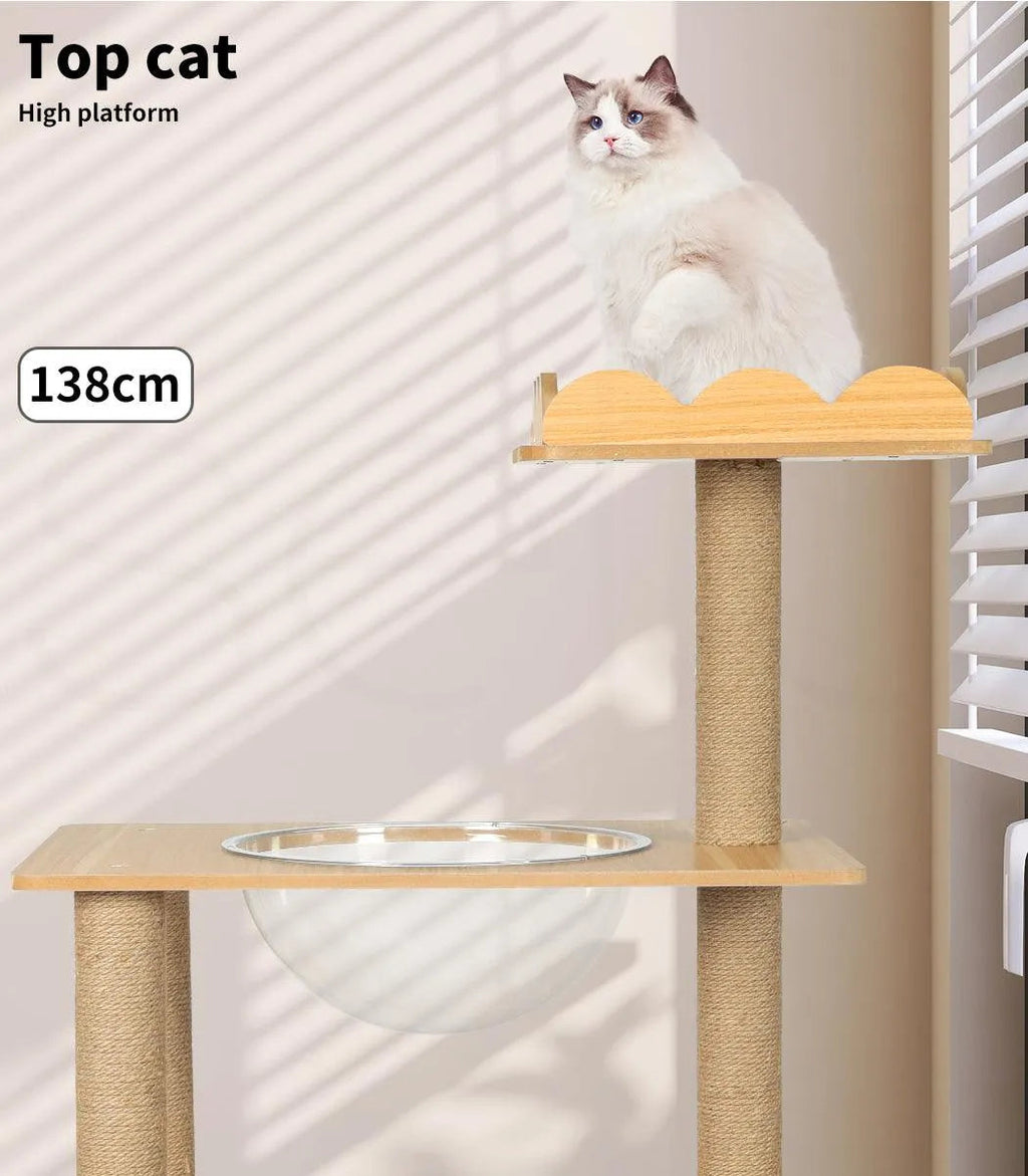 Cat Tree Scratching Post with Cat Face House