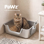 Stainless Steel Cat Litter Box Low Entry Tray Non-Stick Easy to Clean