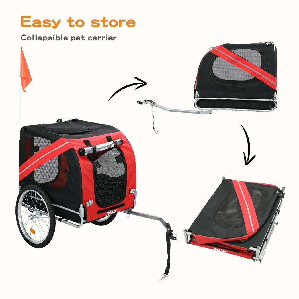 Pet Trailer Bike Foldable Pet Trailer Outdoor Cycling With Sunroof