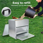 Automatic Chicken Feeder Auto Treadle 10kg Food Dispenser Galvanized Steel