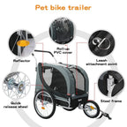 Pet Stroller Bike Trailer Stroller Foldable Pet Trailer 3-IN-1 Outdoor With Sunroof