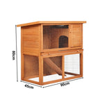 Rabbit Hutch Chicken Coop Large 2 Storey Wooden House Run Cage Outdoor