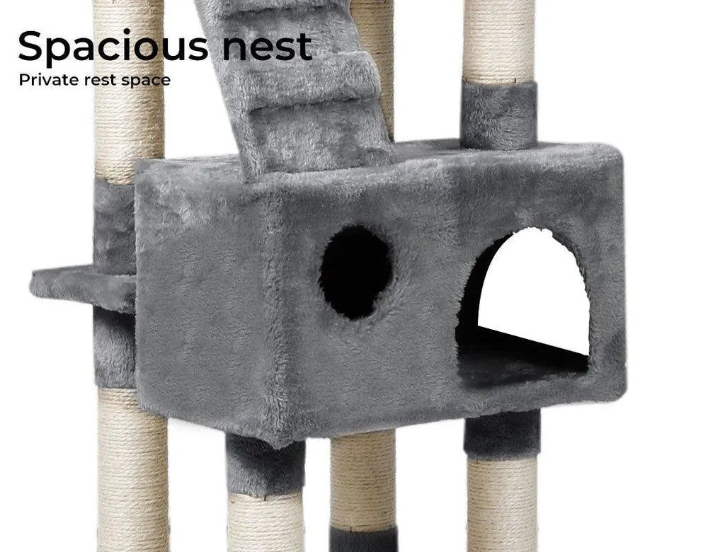 Cat Scratching Post Tower House Grey 141cm