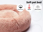 Pet Bed Cat Dog Donut Nest Calming Kennel Cave Deep Sleeping Pink XXL