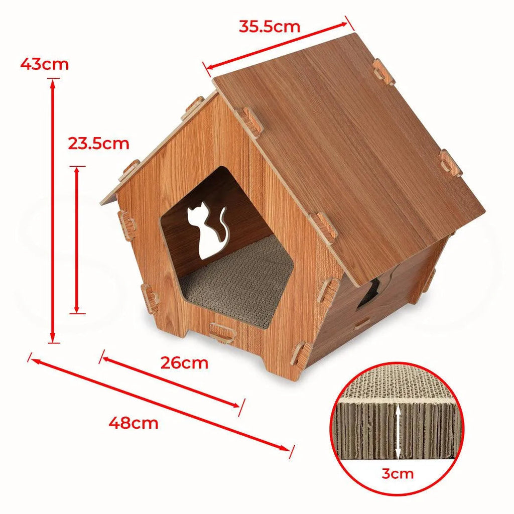 Cat Scratching Board Corrugated Cardboard - House