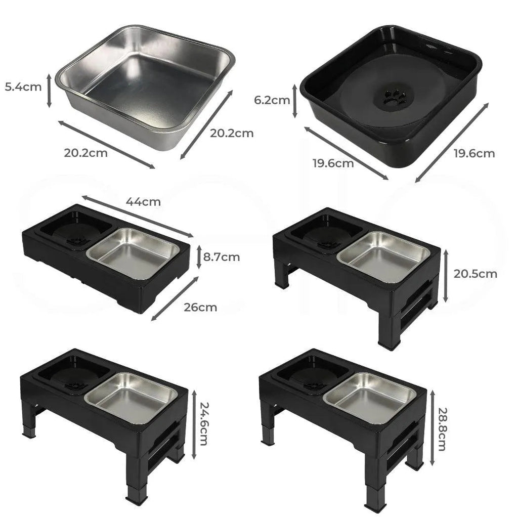 Elevated Pet Feeder with Steel Non-Slip Bowl