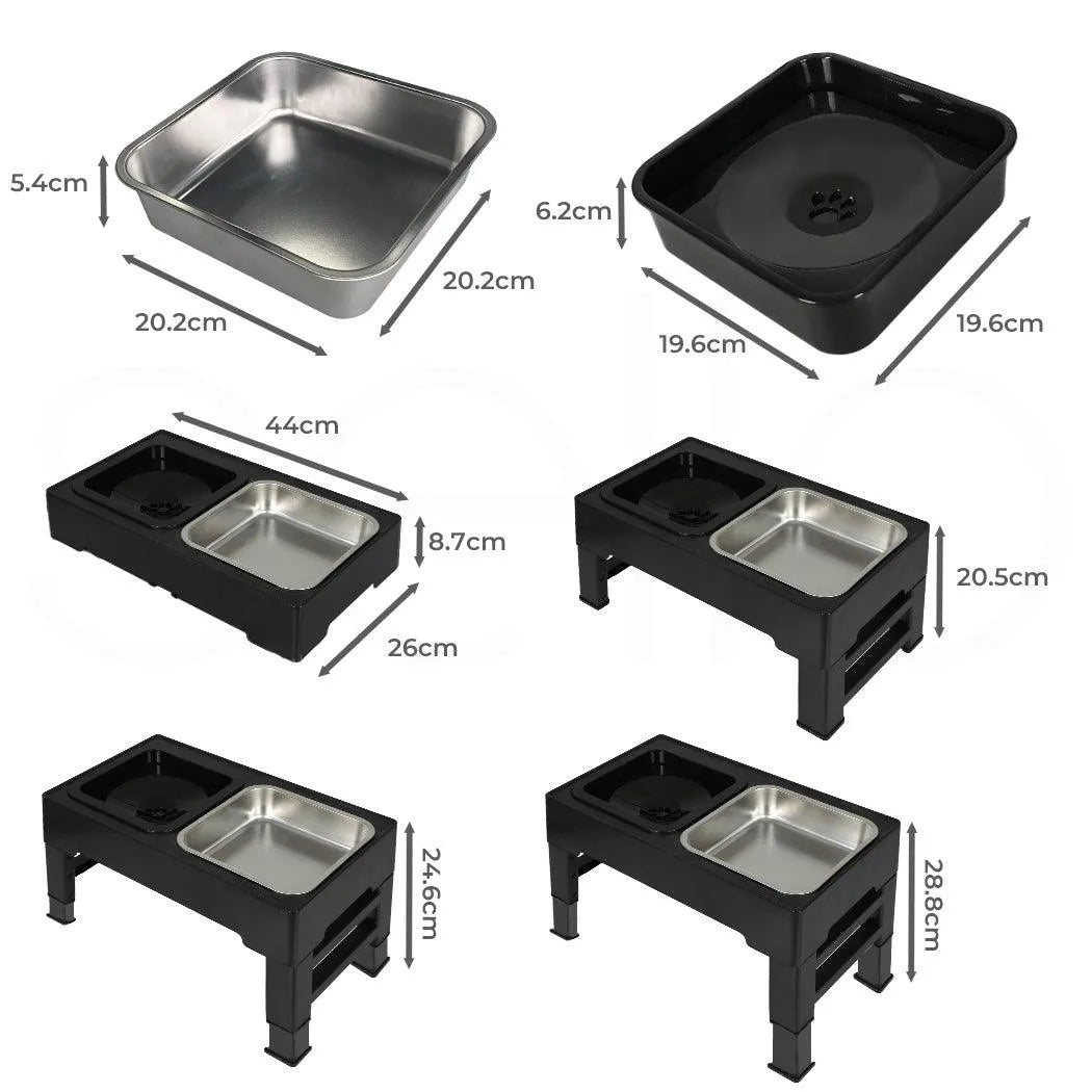 Elevated Pet Feeder with Steel Non-Slip Bowl