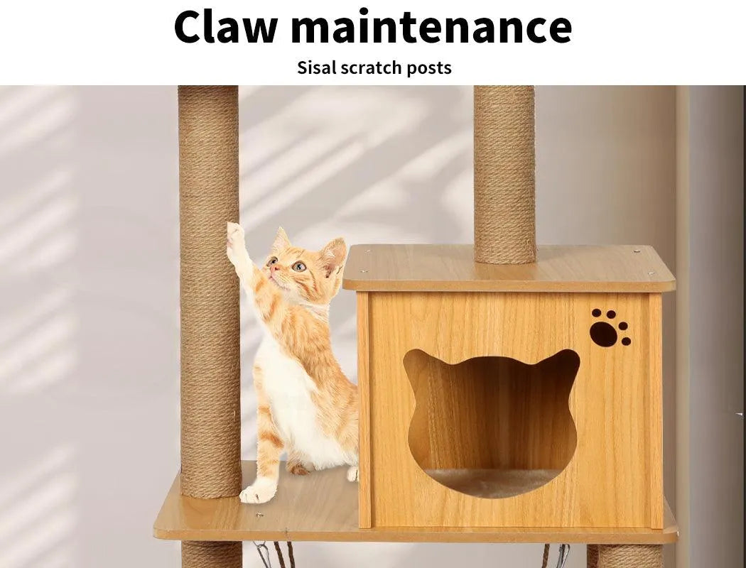 Cat Tree Scratching Post With Hammock