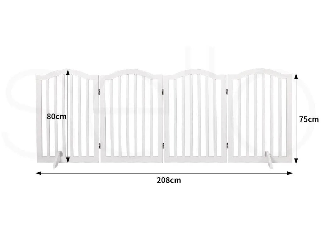 Freestanding Wooden Pet Gate Door 3/4 Panels