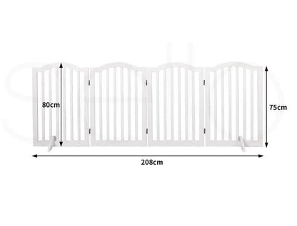 Freestanding Wooden Pet Gate Door 3/4 Panels