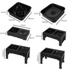 Raised Pet Feeder with No-Spill Slow Feeder Bowl