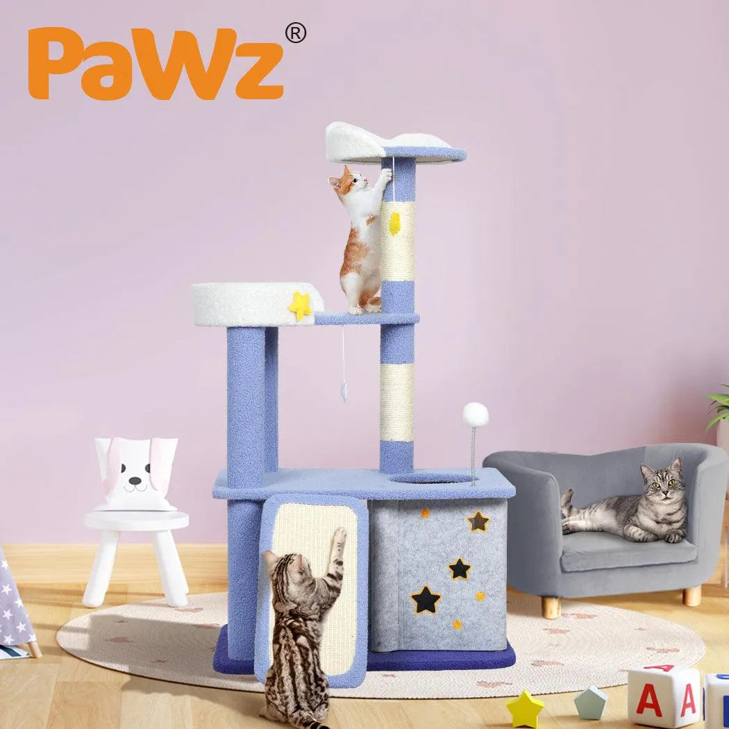 Cat Tree Post Scratching Multi-Level - Blue