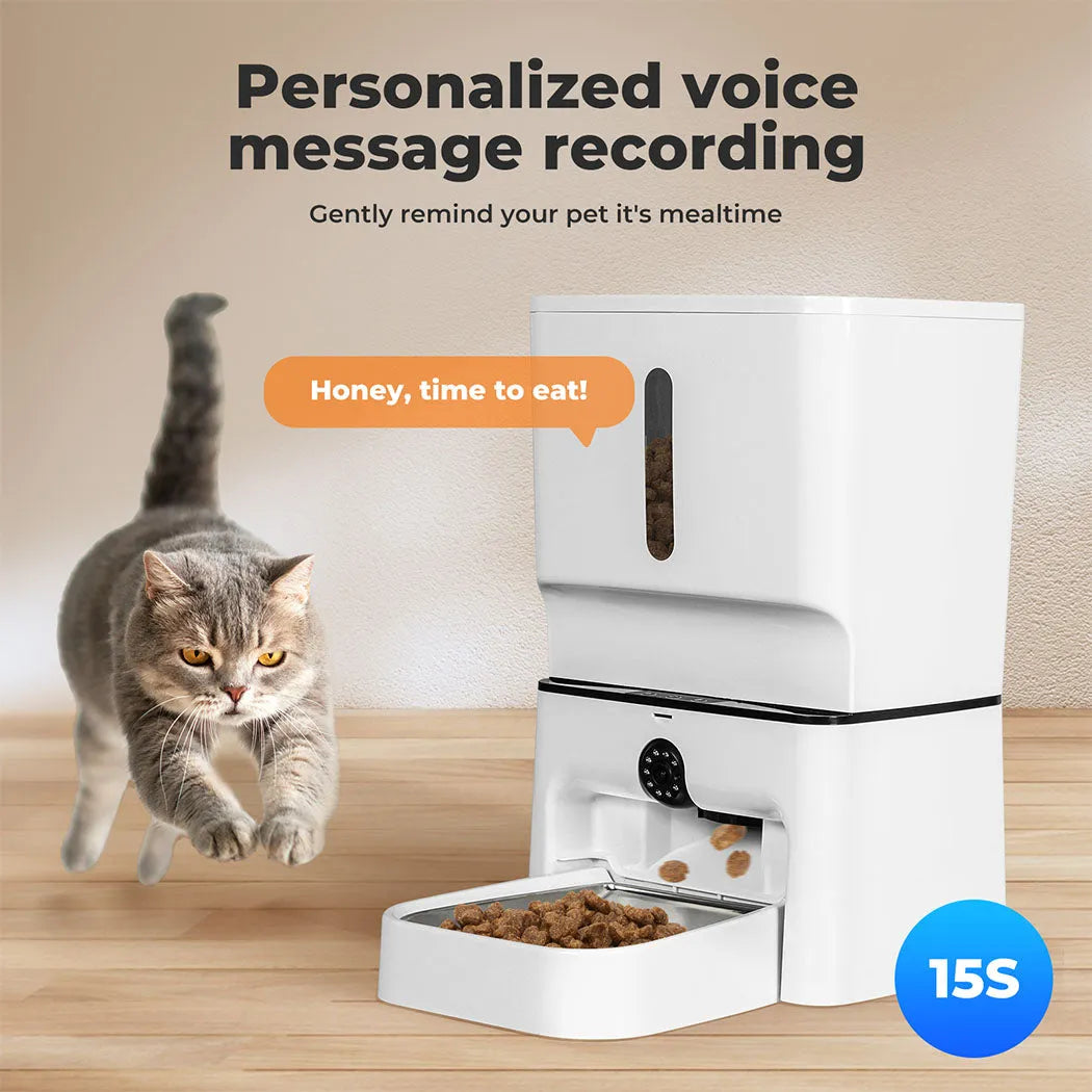 2-in-1 Automatic Pet Cat Dog Feeder Laser Toy WiFi Smart Food Dispenser App