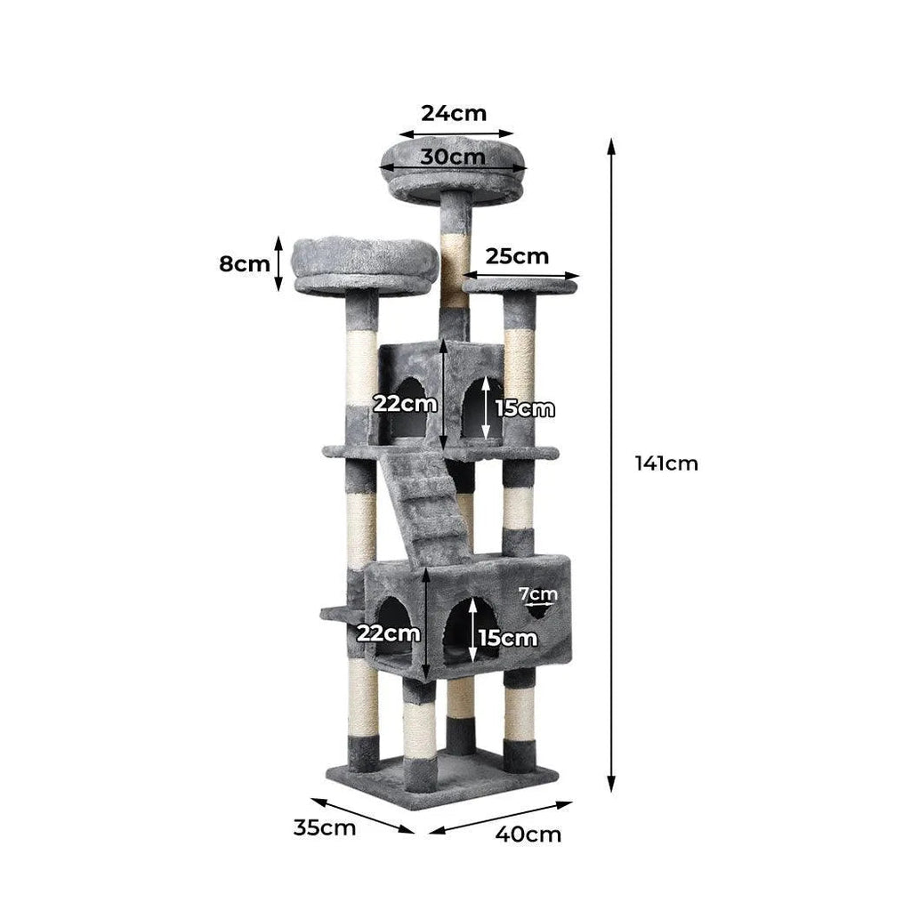 Cat Tree Scratcher Post Multi Level -Grey