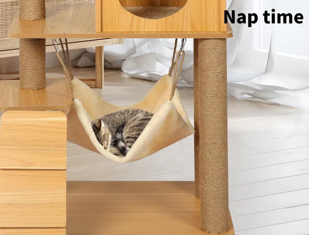 Cat Tree Scratching Post With Hammock