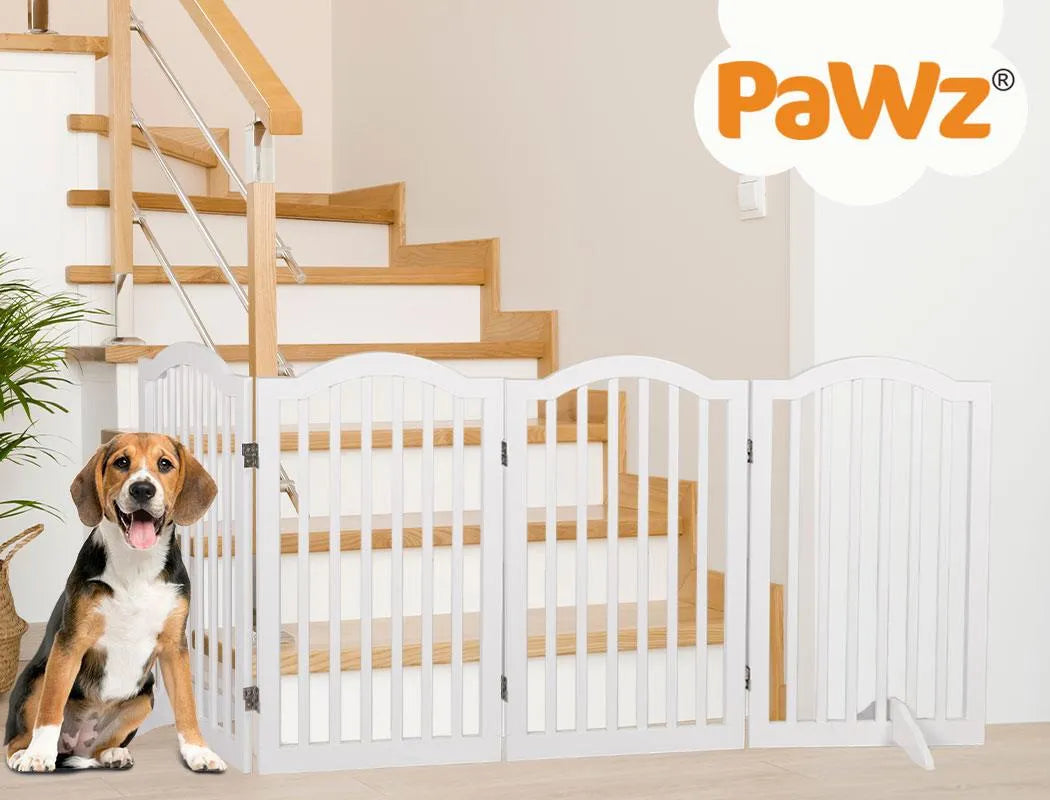 Freestanding Wooden Pet Gate Door 3/4 Panels