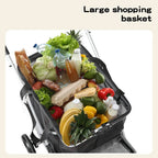 Pet Stroller 2-Tier Pram Dog Cat Carrier Foldable Large 4 Wheels Shopping