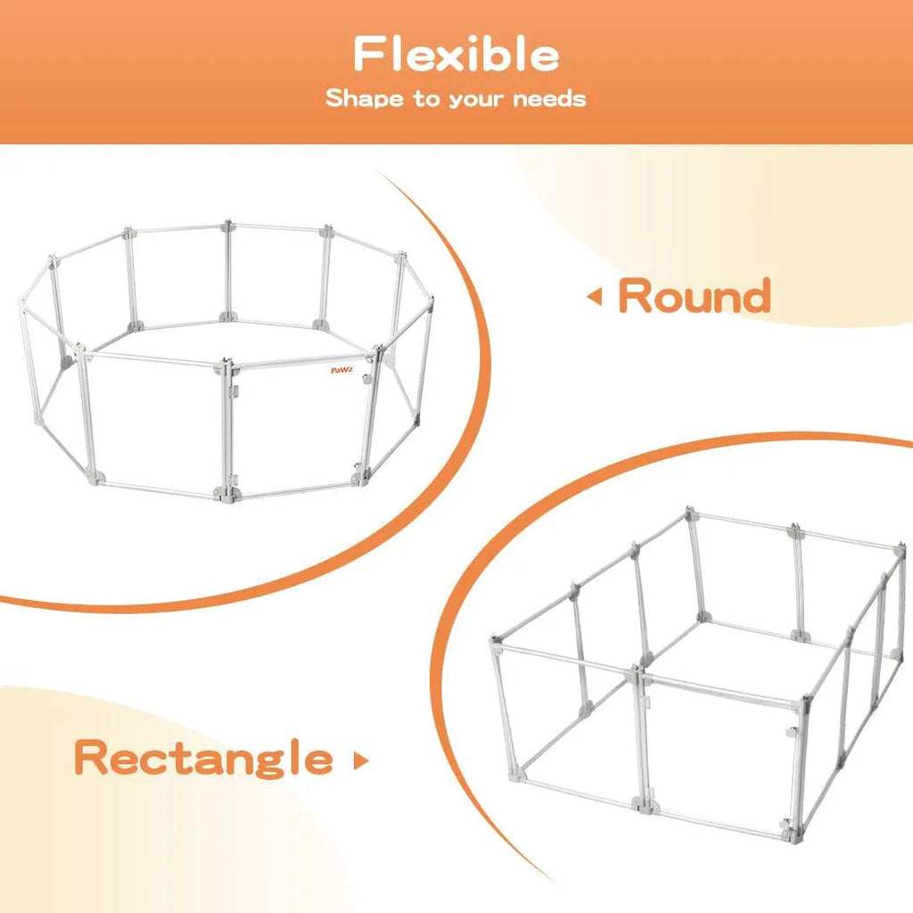 Pet Playpen Transparent Acrylic Clear Folding Dog Fence Kennel