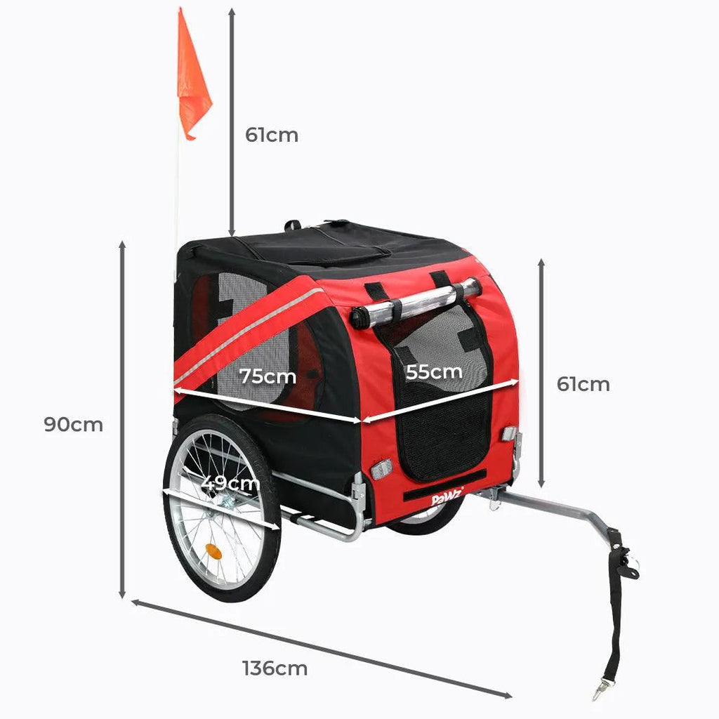 Pet Trailer Bike Foldable Pet Trailer Outdoor Cycling With Sunroof