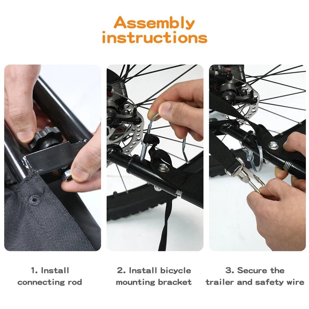 Pet Stroller Bike Trailer Stroller Foldable Pet Trailer 2-IN-1 Outdoor With Sunroof