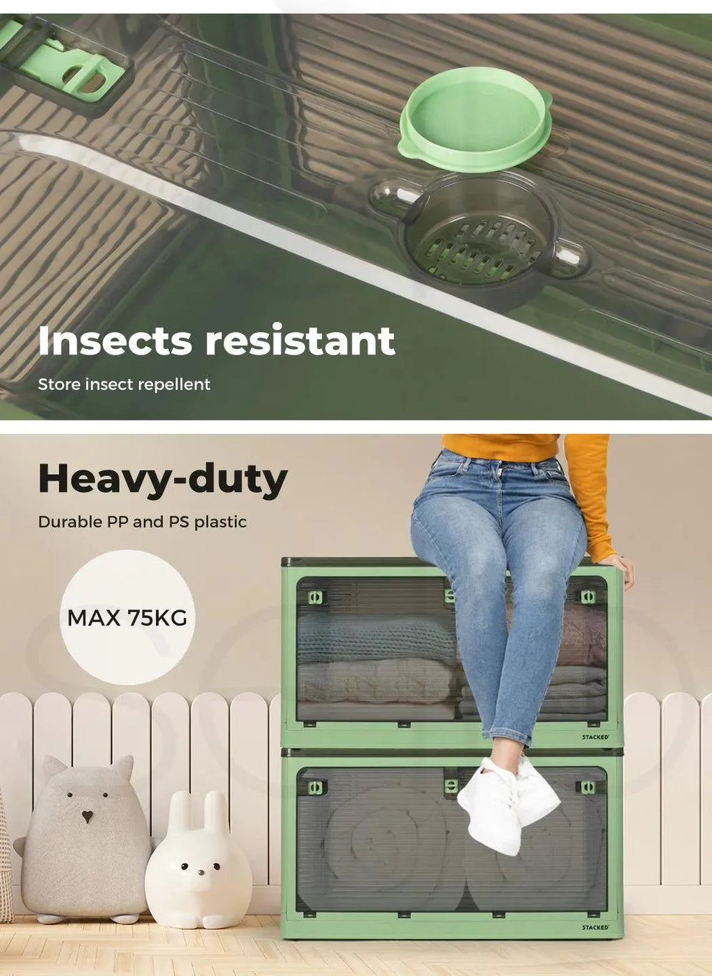Dog Toy Box - Green | STACKED®