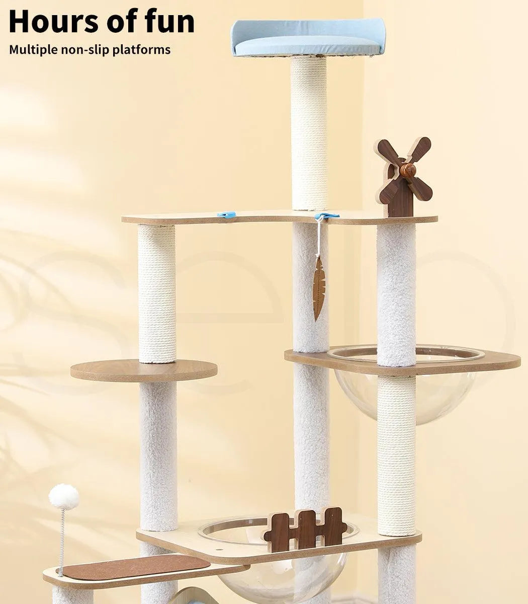 Cat Tree Tower with Wood House 168cm