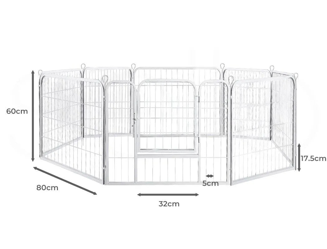 8 Panel Dog Playpen White