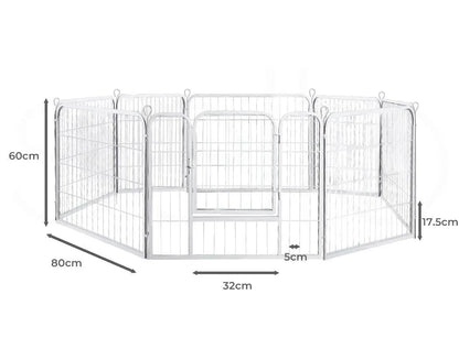 8 Panel Dog Playpen White