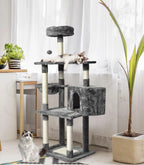 Wooden Cat Tower Scratching Climbing Post 130cm