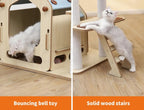Cat Tree Scratching Post with Wood Condo 138cm
