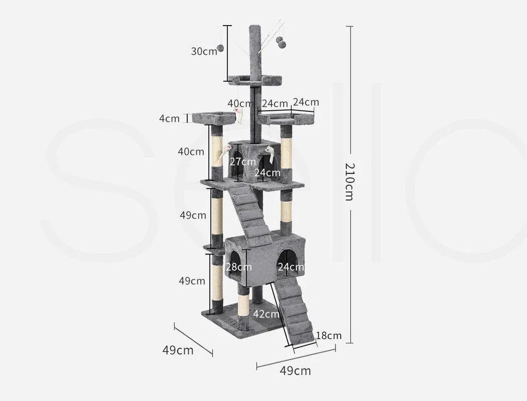 Cat Tree Scratcher Playground 210cm