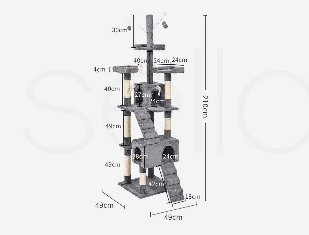 Cat Tree Scratcher Playground 210cm