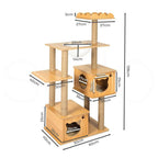Cat Tree Scratching Post with Cat Face House