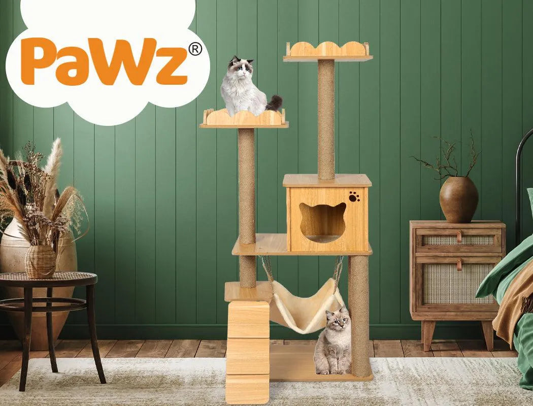 Cat Tree Scratching Post With Hammock