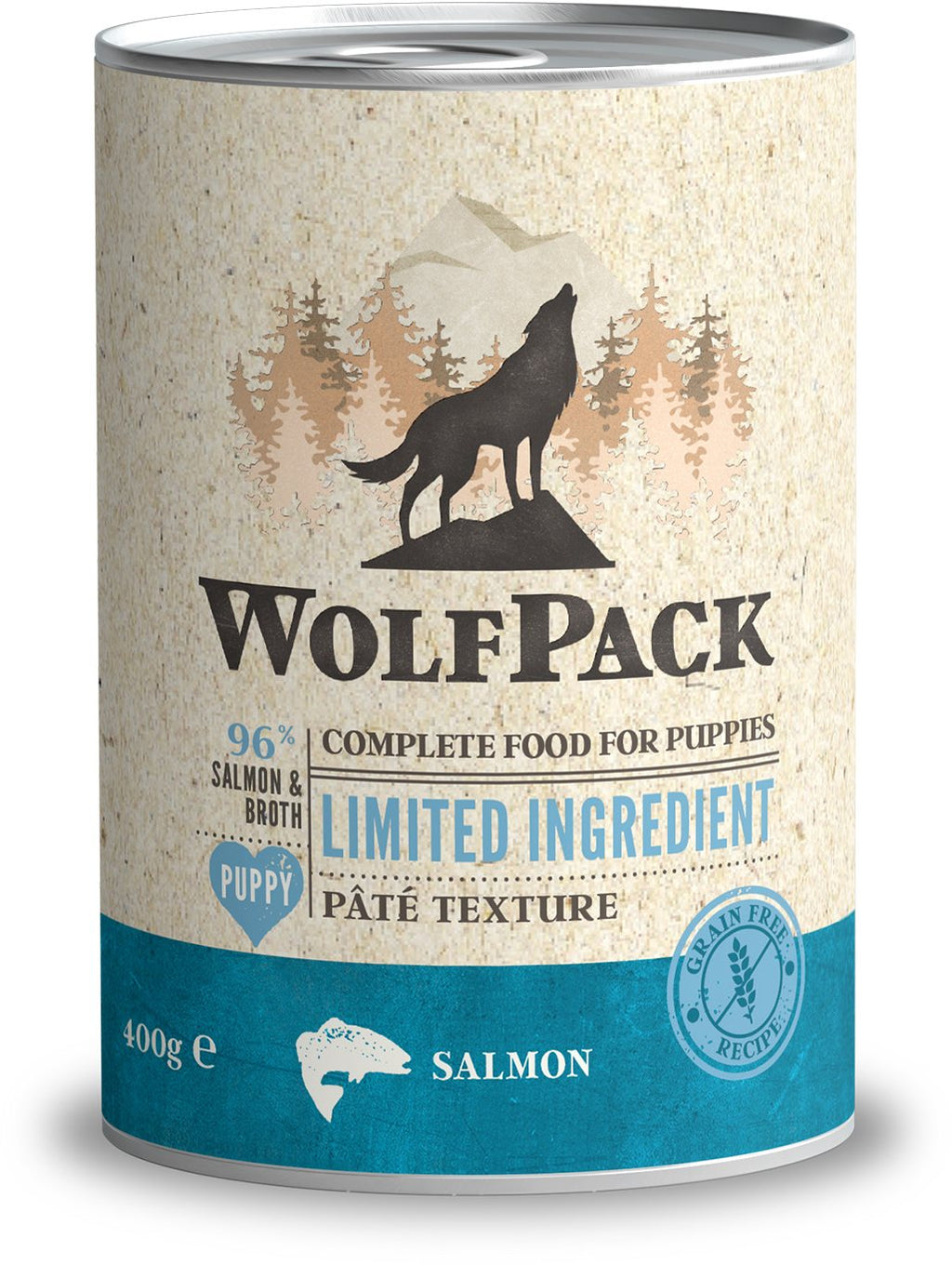 WOLFPACK PUPPY, Limited Ingredient, losos, pašteta, bez žitarica