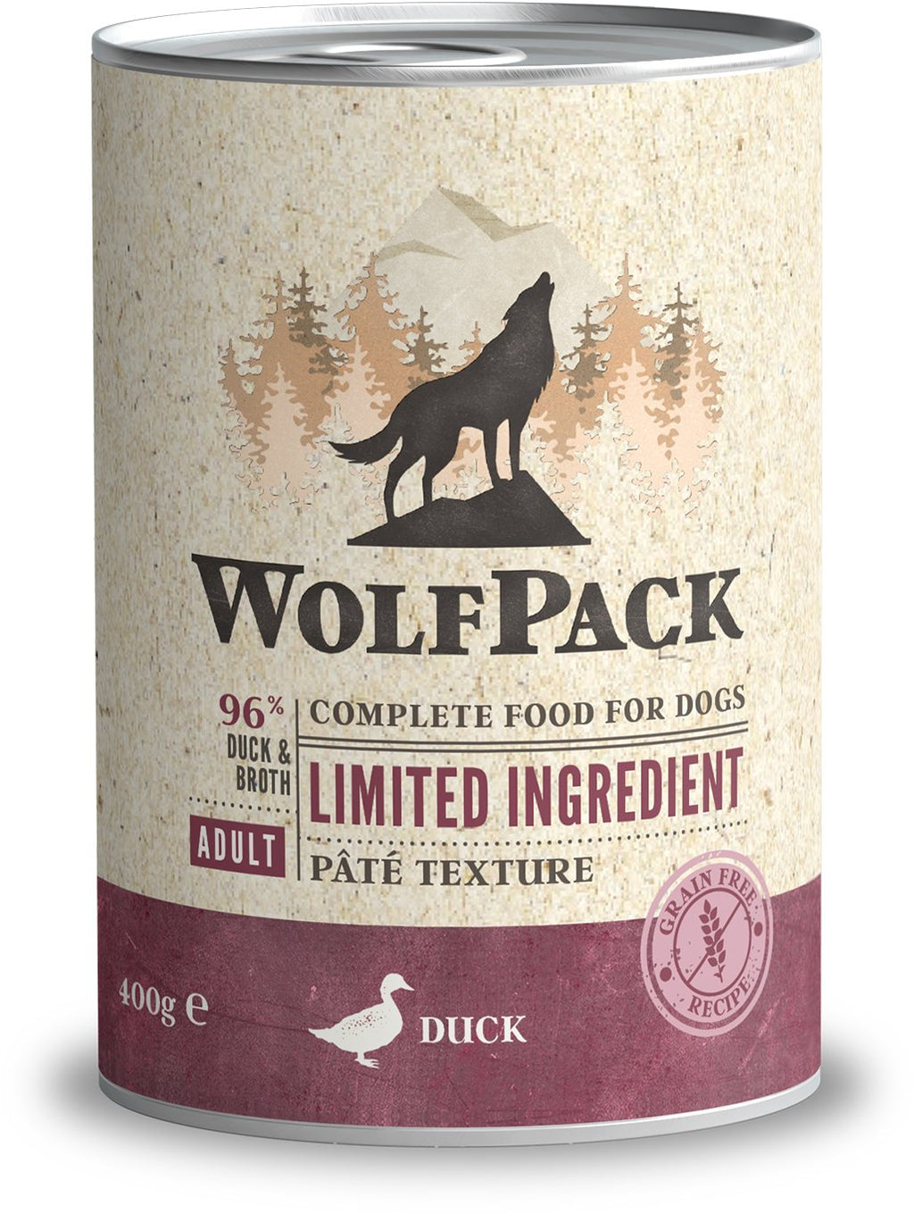 WOLFPACK, Limited Ingredient, pačetina, pašteta, bez žitarica