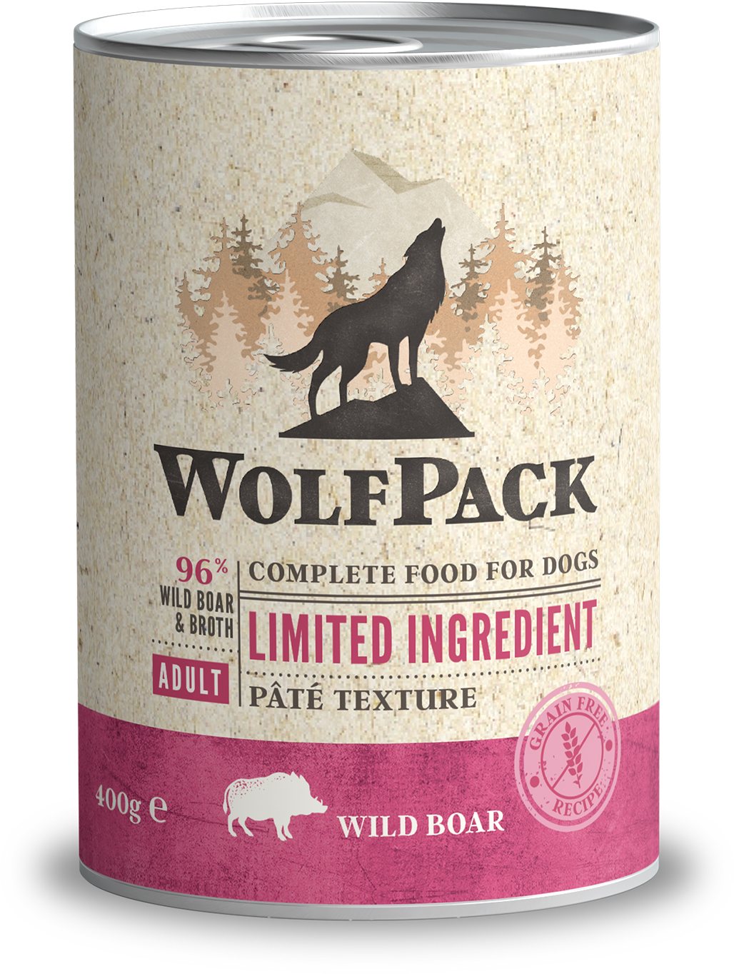 WOLFPACK, Limited Ingredient, veprovina, pašteta, bez žitarica