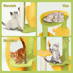 Cat Tree Two-Levels - Green 100cm
