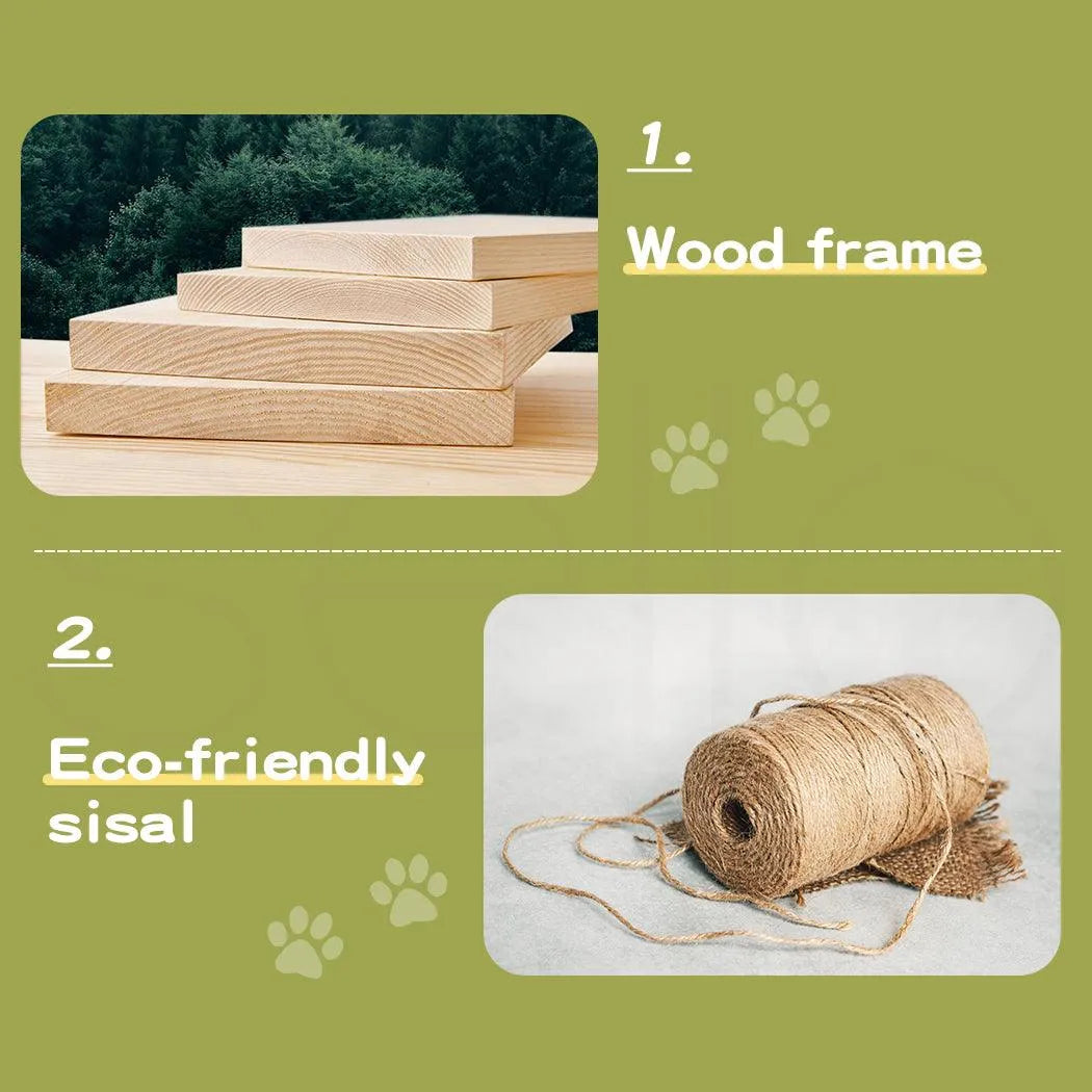 Cat Tree Two-Levels - Green 100cm