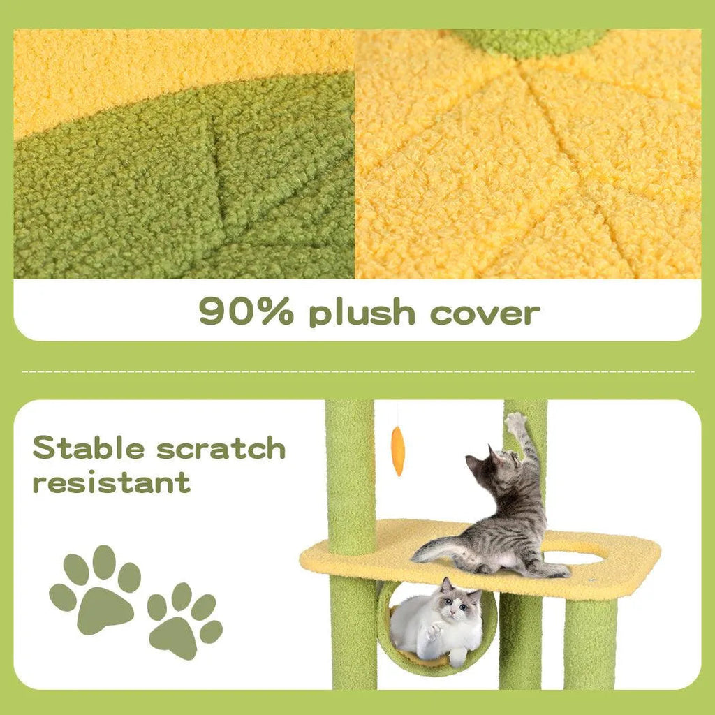 Cat Tree Scratching Post Multi-Level - Green 146cm