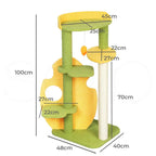 Cat Tree Two-Levels - Green 100cm