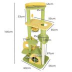 Cat Tree Scratching Post Multi-Level - Green 146cm