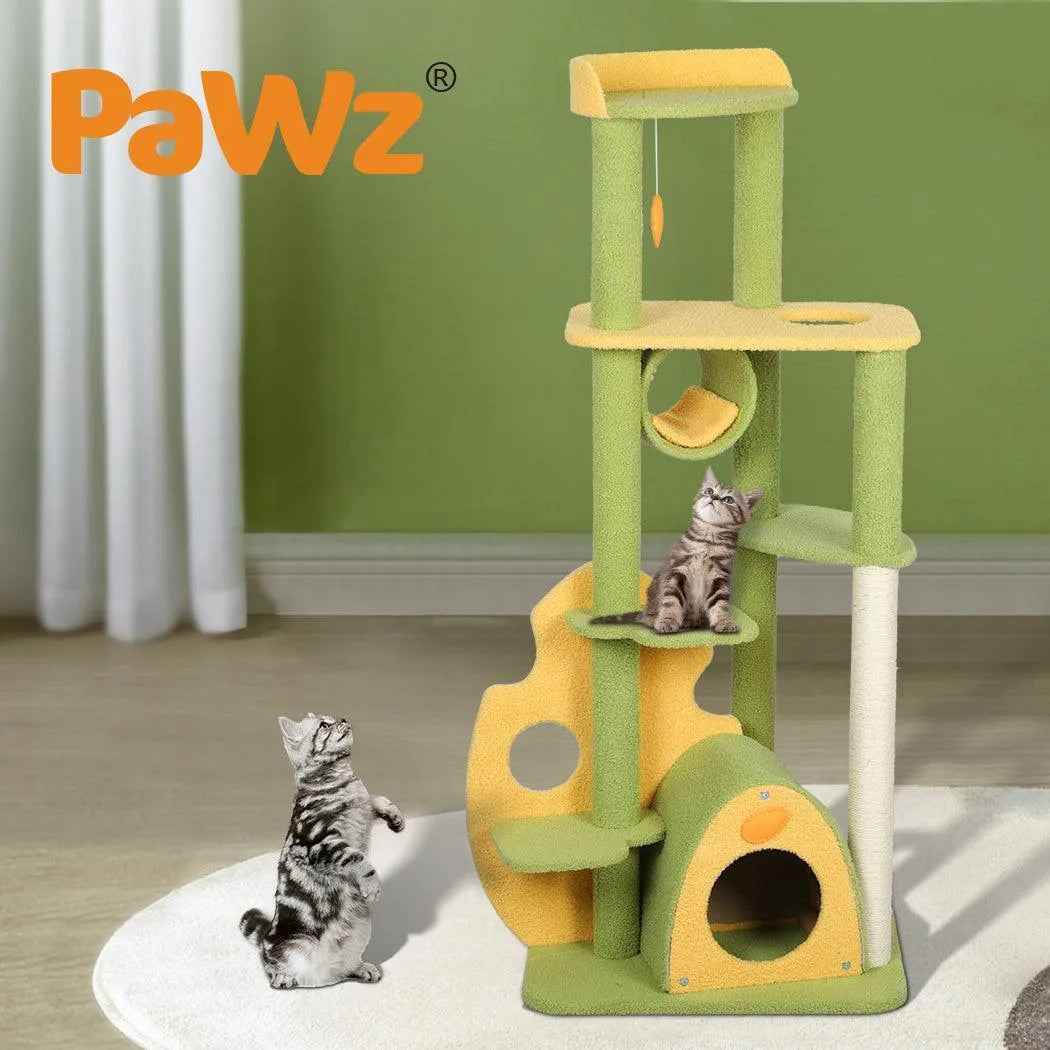 Cat Tree Scratching Post Multi-Level - Green 146cm