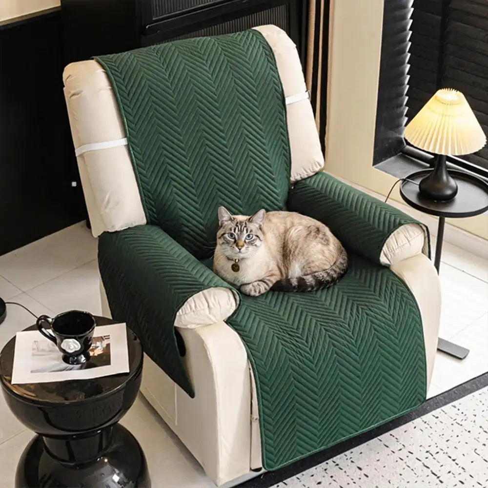 Water-Repellent Furniture Protection Recliner Couch Cover with Elastic Straps - Classic W