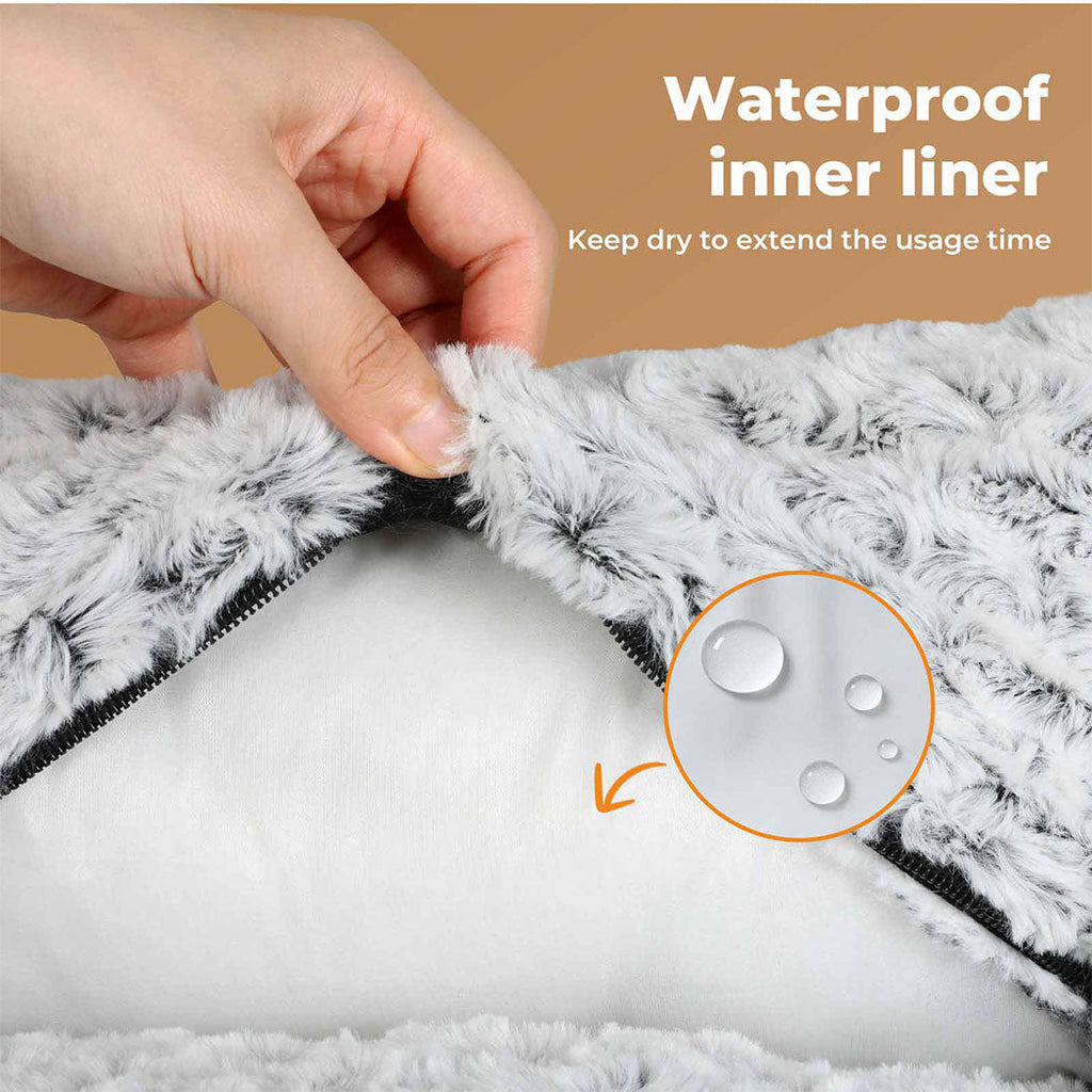 Calming Dog & Cat Bed – Fluffy Plush Washable